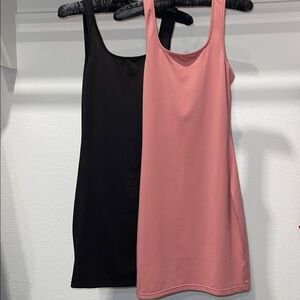 2 pack bundle Black & Pink Tank Dresses